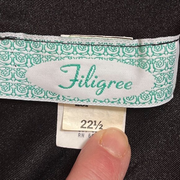 Vtg 80's Black Drape Dress Plus 22.5 Handkerchief Hem Whimsigoth Vamp Fairygoth - Picture 9 of 10